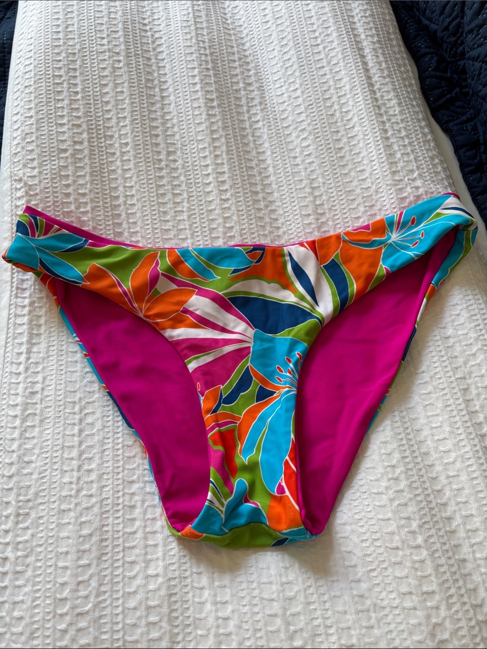 Cupshe Tropical Floral Bikini Bottoms - Magenta, Turquoise & Orange